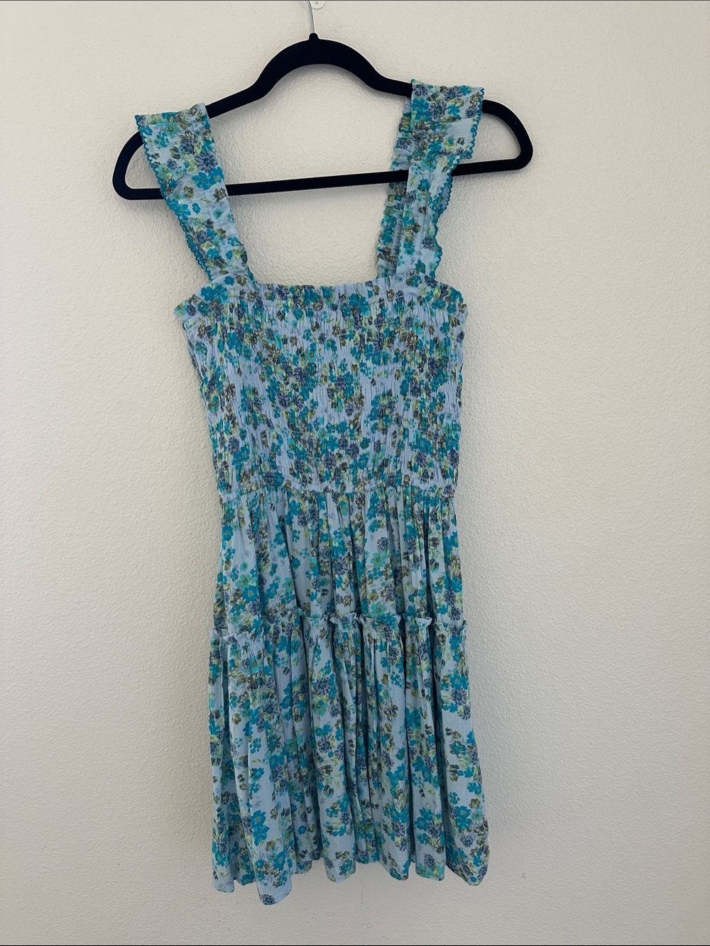 aerie Light Blue Floral Mini Dress